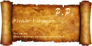 Pintér Piramusz névjegykártya